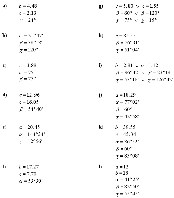 Trigonometry and trigonometric expressions - Answers to Exercise 2